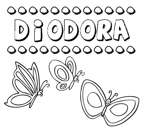 Diodora: dibujos de los nombres para colorear, pintar e imprimir