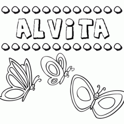 Alvita: dibujos de los nombres para colorear, pintar e imprimir