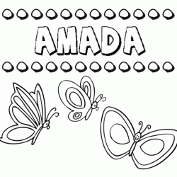 Amada: dibujos de los nombres para colorear, pintar e imprimir