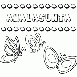 Amalasunta: dibujos de los nombres para colorear, pintar e imprimir