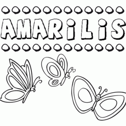 Amarilis: dibujos de los nombres para colorear, pintar e imprimir