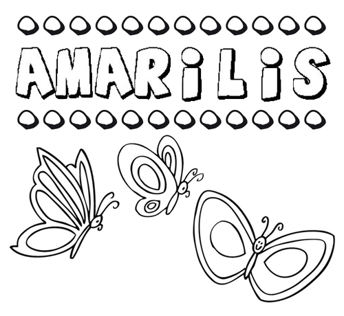 Amarilis: dibujos de los nombres para colorear, pintar e imprimir