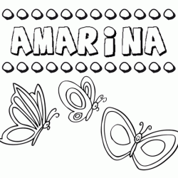 Amarina: dibujos de los nombres para colorear, pintar e imprimir