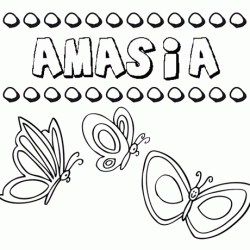 Amasia: dibujos de los nombres para colorear, pintar e imprimir