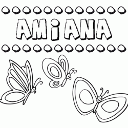 Amiana: dibujos de los nombres para colorear, pintar e imprimir