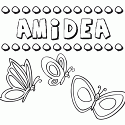 Amidea: dibujos de los nombres para colorear, pintar e imprimir