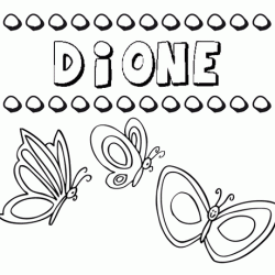 Dione: dibujos de los nombres para colorear, pintar e imprimir