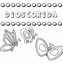 Dioscórida: dibujos de los nombres para colorear, pintar e imprimir