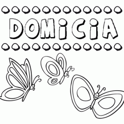 Domicia: dibujos de los nombres para colorear, pintar e imprimir