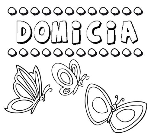 Domicia: dibujos de los nombres para colorear, pintar e imprimir