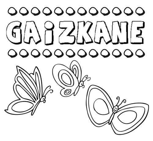 Gaizkane: dibujos de los nombres para colorear, pintar e imprimir
