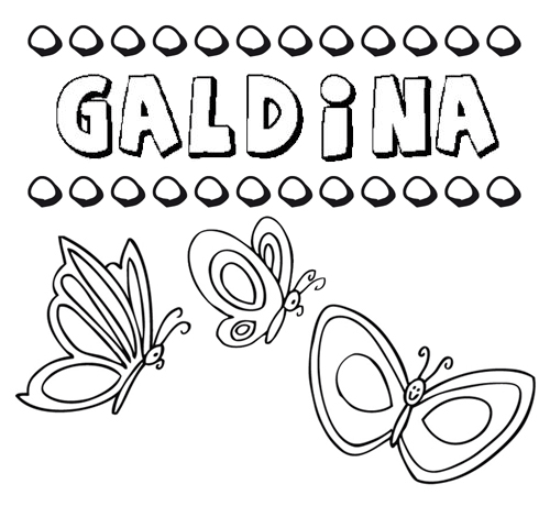 Galdina: dibujos de los nombres para colorear, pintar e imprimir