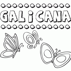 Galicana: dibujos de los nombres para colorear, pintar e imprimir