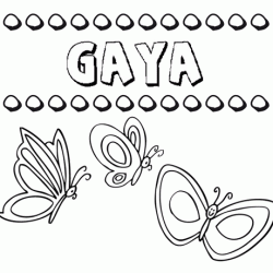 Gaya: dibujos de los nombres para colorear, pintar e imprimir