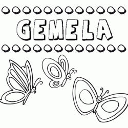 Gemela: dibujos de los nombres para colorear, pintar e imprimir