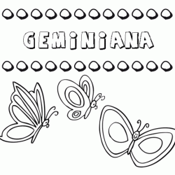 Geminiana: dibujos de los nombres para colorear, pintar e imprimir
