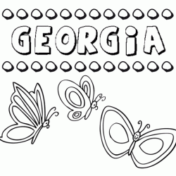 Georgia: dibujos de los nombres para colorear, pintar e imprimir