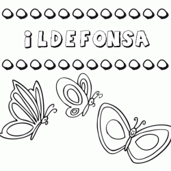 Ildefonsa: dibujos de los nombres para colorear, pintar e imprimir