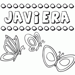 Javiera: dibujos de los nombres para colorear, pintar e imprimir