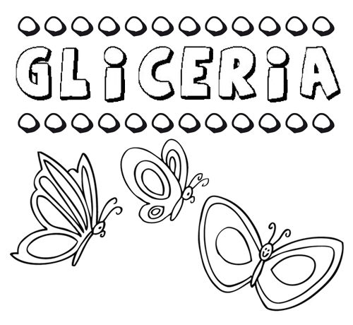 Gliceria: dibujos de los nombres para colorear, pintar e imprimir