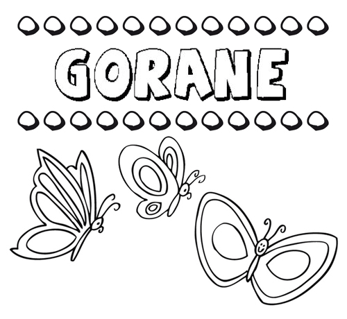 Gorane: dibujos de los nombres para colorear, pintar e imprimir