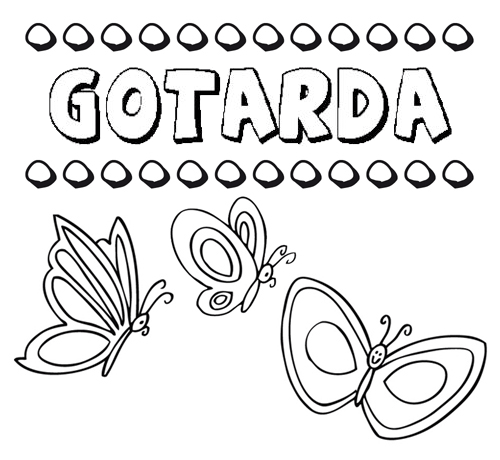 Gotarda: dibujos de los nombres para colorear, pintar e imprimir
