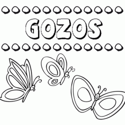 Gozos: dibujos de los nombres para colorear, pintar e imprimir
