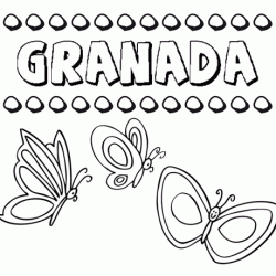 Granada: dibujos de los nombres para colorear, pintar e imprimir