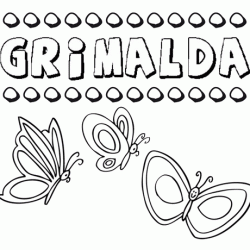 Grimalda: dibujos de los nombres para colorear, pintar e imprimir