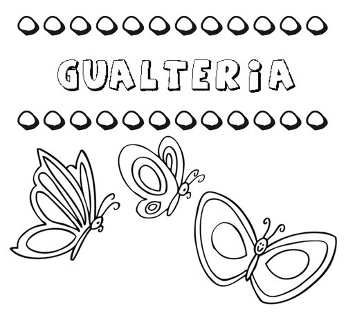 Gualteria: dibujos de los nombres para colorear, pintar e imprimir