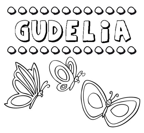 Gudelia: dibujos de los nombres para colorear, pintar e imprimir