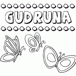 Gudruna: dibujos de los nombres para colorear, pintar e imprimir
