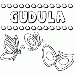 Gúdula: dibujos de los nombres para colorear, pintar e imprimir