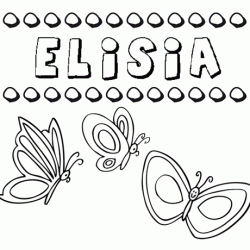 Elisia: dibujos de los nombres para colorear, pintar e imprimir
