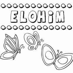 Elohim: dibujos de los nombres para colorear, pintar e imprimir