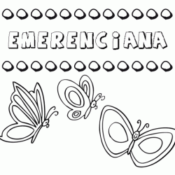 Emerenciana: dibujos de los nombres para colorear, pintar e imprimir