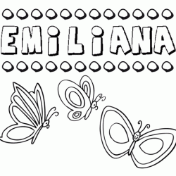 Emiliana: dibujos de los nombres para colorear, pintar e imprimir