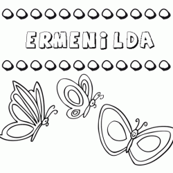 Ermenilda: dibujos de los nombres para colorear, pintar e imprimir