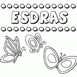 Esdras: dibujos de los nombres para colorear, pintar e imprimir