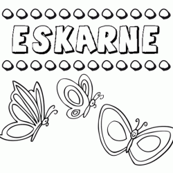 Eskarne: dibujos de los nombres para colorear, pintar e imprimir
