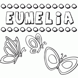 Eumelia: dibujos de los nombres para colorear, pintar e imprimir