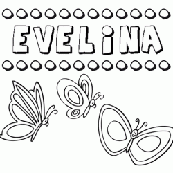 Evelina: dibujos de los nombres para colorear, pintar e imprimir