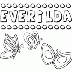 Everilda: dibujos de los nombres para colorear, pintar e imprimir