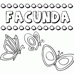 Facunda: dibujos de los nombres para colorear, pintar e imprimir