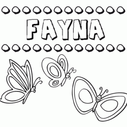 Fayna: dibujos de los nombres para colorear, pintar e imprimir