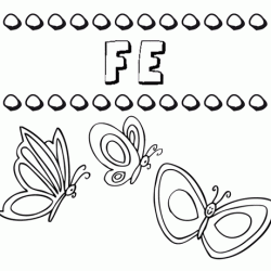 Fe: dibujos de los nombres para colorear, pintar e imprimir