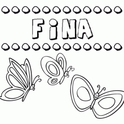 Fina: dibujos de los nombres para colorear, pintar e imprimir
