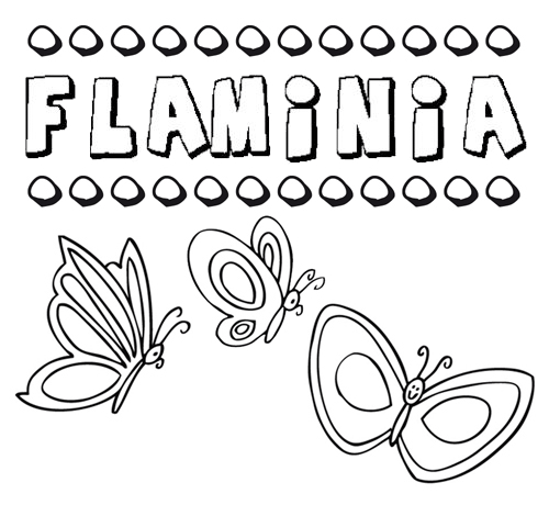 Flaminia: dibujos de los nombres para colorear, pintar e imprimir