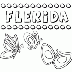 Flérida: dibujos de los nombres para colorear, pintar e imprimir