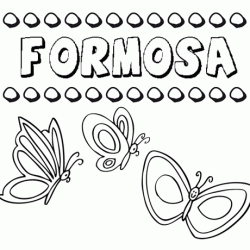 Formosa: dibujos de los nombres para colorear, pintar e imprimir